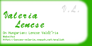 valeria lencse business card